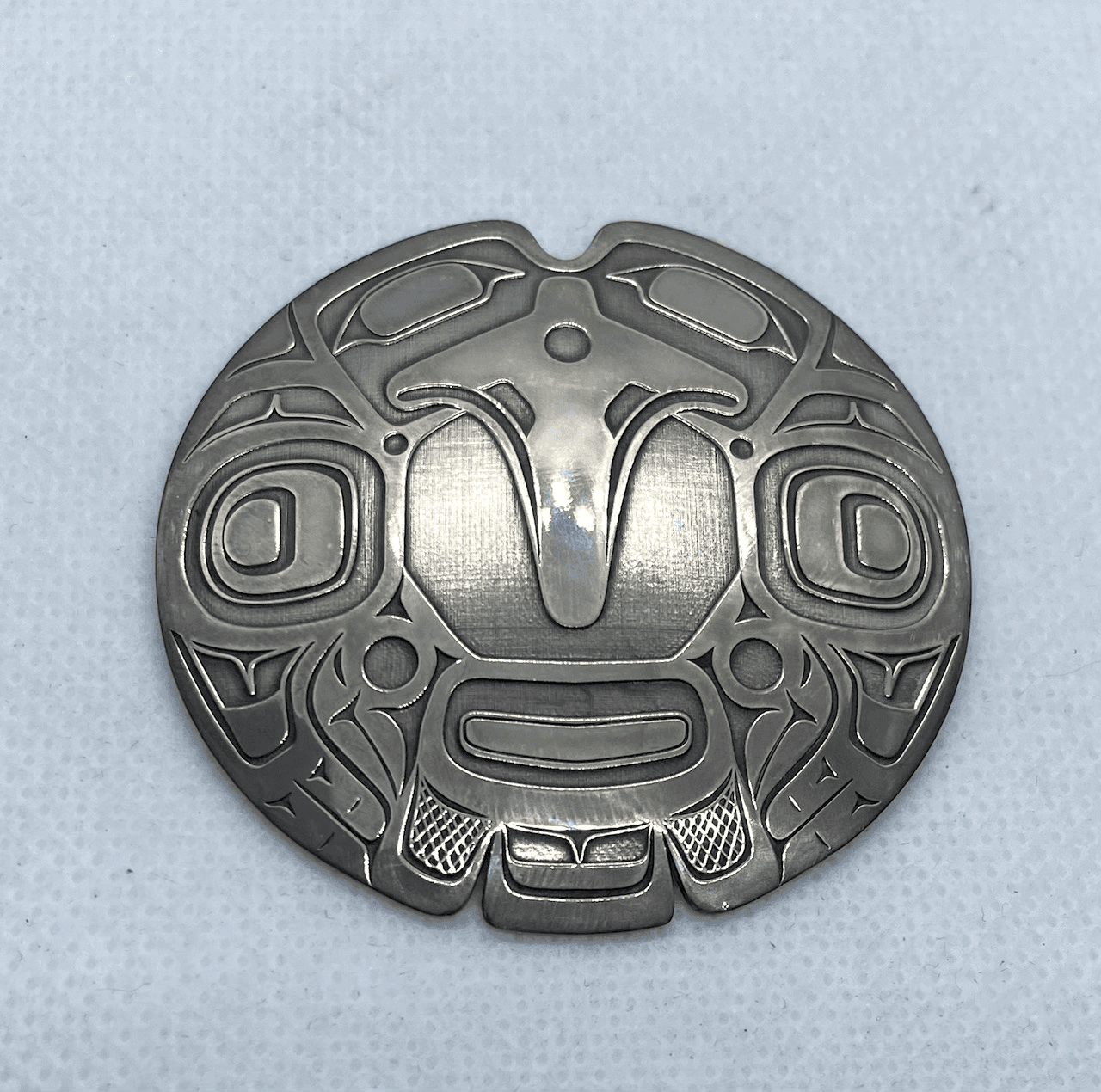 Photo of Native North American Canada Indigenous 2" SILVER round pendants- signed