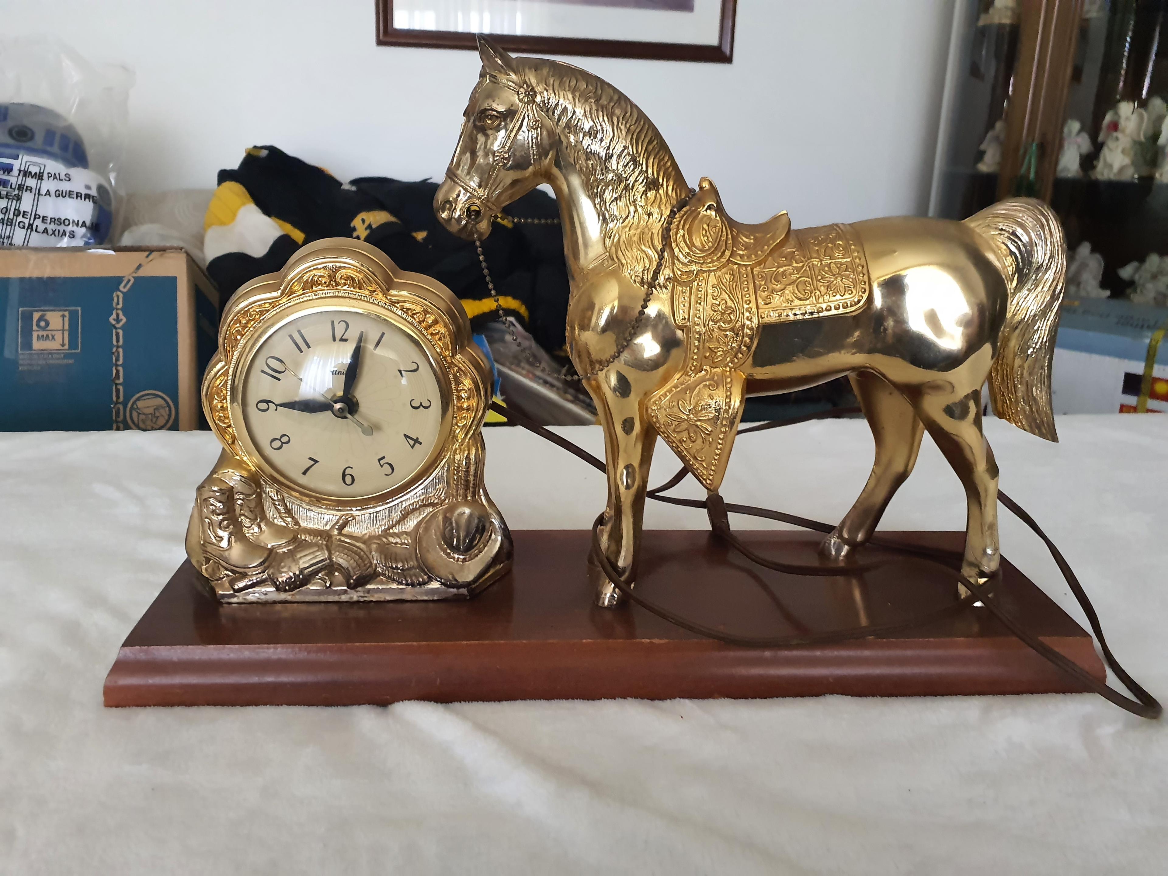 Photo of Vintage Brass Horse Clock