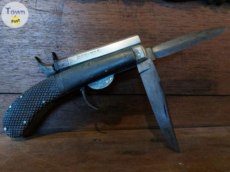 Photo of Antique (no PAL) RARE Unwin & Rodgers NON-XLL Knife Pistol Handgun with Folding Trigger