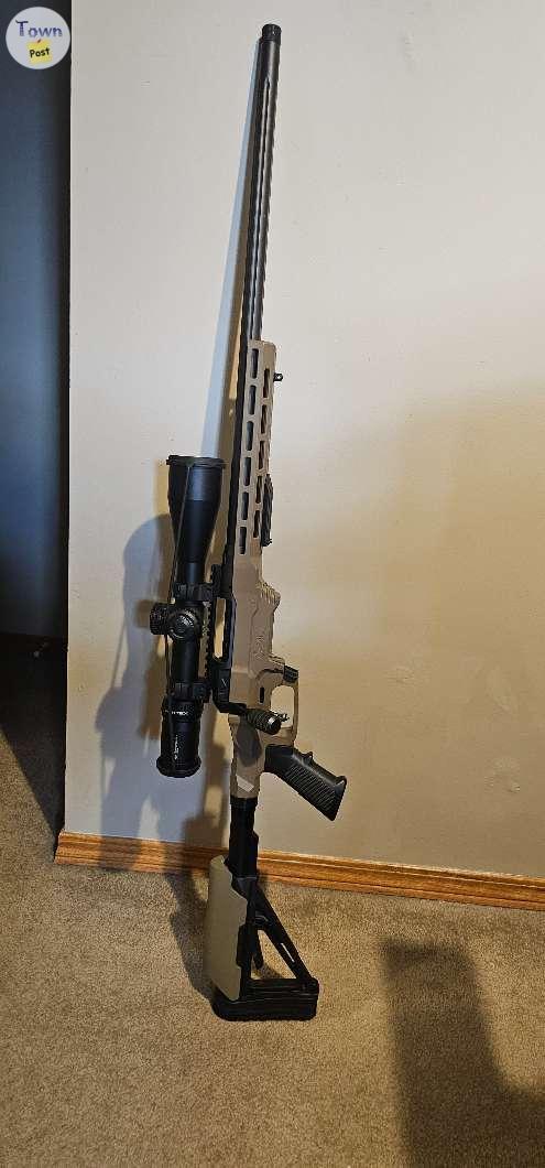 Photo of .308 110 tactical, MDT chassis, vortex scope and ammunition 