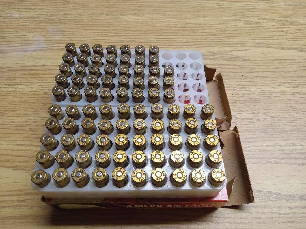 Photo of .357 SIG 125 grain full metal jacket ammo - American Eagle - 88 Total